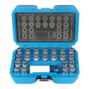 23pcs Wheel Lock Nuts Removal Kit Compatible with VW Volkswagen, Wheel Lock Lug Nuts Screw Remover Socket Set with 1/2 inch (12.7mm) Socket Adapter, Wheel Lock Removal Kit Compatible for VW Vehicles