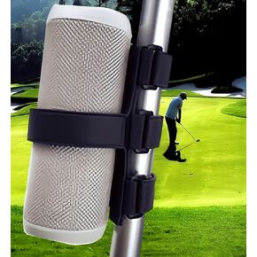 WUKO HUNT Portable Speaker Mount for Golf Cart Bike Treadmills Boats and Carts - Adjustable Strap Fits Bluetooth Wireless Speaker Strap Attachment to Railing/Cross bar/Frame Black