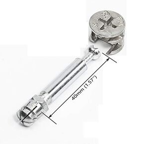 30 Packs Furniture Board Cam Fitting with Dowel and Pre-Inserted Nut, Metal Cam Lock Nuts for Cabinet Drawer Dresser and Wardrobe Furniture Panel Connecting, CLN-02M