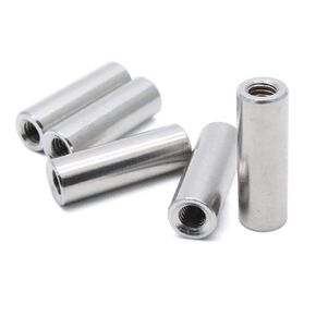 5Pcs M6 Thread Round Coupling Nut Stainless Steel Sleeve Stud Nut Connecting Hardwares 30mm Height