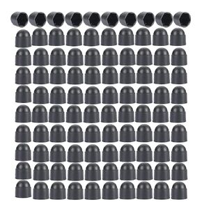 Plastic Nut and Bolt Protection Dome Cover, Black Hex Nut Protective Caps Cover, No Thread, M6 x 10mm, 100 PCS