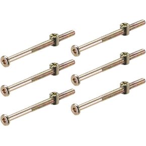 uxcell M6 x 80mm Furniture Bolts Nut Set Hex Socket Screw with Barrel Nuts Phillips-Slotted Zinc Plated 6 Sets