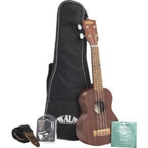 Kala Brand Music Co., 4-String Ukulele, Natural, Soprano (KA-15S-BNDL)