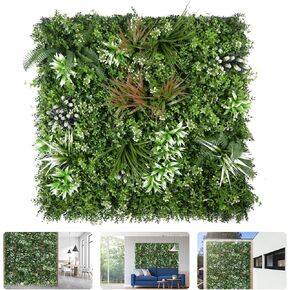 foszmac لوحات الحائط النباتية الاصطناعية، 40 "× 40" لوحات الحائط التحوط خشب البقس مع حماية من الأشعة فوق البنفسجية، سياج شاشة الخصوصية، خلفية الجدار الخضراء للداخلية في الهواء الطلق حديقة سياج ديكور الفناء الخلفي (b0001)