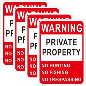 4 Pcs Posted No Trespassing Signs Private Property Weatherproof No Hunting Signs Reflective Aluminum Posted Signs for Warning Fishing Trapping (Black, Yellow,10 x 7 Inches)