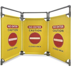 لا تدخل - لافتات تحذير صيانة المصعد الأخضر - قم بتسجيل 3 لوحات حواجز أمان 3.2 قدم حاجز أمان قابل للطي علامة أمان بإطار PVC عالي التحمل in Kuwait