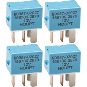 HOPUT 4 Pins AC Relay 90987-02027 90080-87026 90987-02028, Compatible with Toyota Lexus and Camry Vehicles, Pack of 4