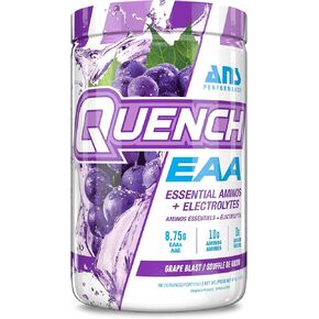 Quench EAA Aminos + Electrolytes - Complete Blend of 9 EAAs - 10g Total Amino Acids - Vitamins, Antioxidants, Electrolytes - Zero Sugar, Carbs, Calories (Blue Bombsicle)