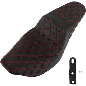 WFLNHB Red Lattice Stitch Carbon Fiber Gripper Step 2 Up Seat Replacement for Touring Models 2008-2020