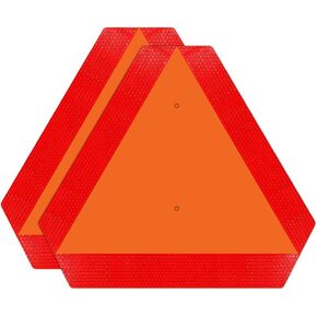 Ignixia Slow Moving Vehicle Sign,(Pack of 02) Rust free Aluminium 0.5mm Slow Moving Vehicle Triangle signs, 14"x 16" Inches Orange base with Reflective border, SMV Sign for Golf Cart, UTV, safety signs
