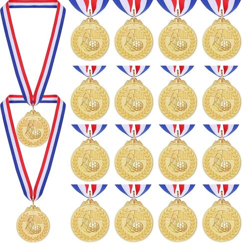 Jexine 36 Pieces Soccer Medals for Kids Olympic Style Gold Award Medals with Ribbons Metal Soccer Trophy Bulk for Sports Team Soccer Game Participation Prizes Party Favors in Saudi Arabia