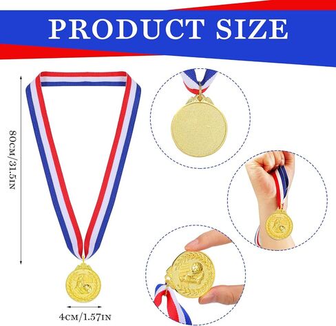 Jexine 36 Pieces Soccer Medals for Kids Olympic Style Gold Award Medals with Ribbons Metal Soccer Trophy Bulk for Sports Team Soccer Game Participation Prizes Party Favors in Saudi Arabia