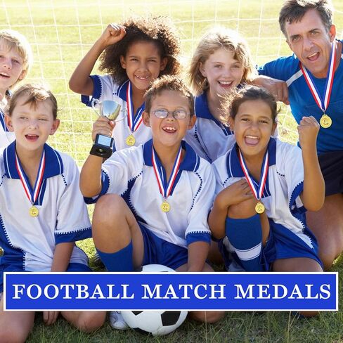 Jexine 36 Pieces Soccer Medals for Kids Olympic Style Gold Award Medals with Ribbons Metal Soccer Trophy Bulk for Sports Team Soccer Game Participation Prizes Party Favors in Saudi Arabia