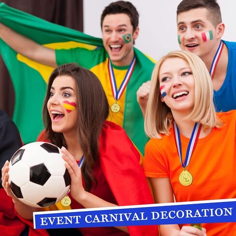 Jexine 36 Pieces Soccer Medals for Kids Olympic Style Gold Award Medals with Ribbons Metal Soccer Trophy Bulk for Sports Team Soccer Game Participation Prizes Party Favors in Saudi Arabia