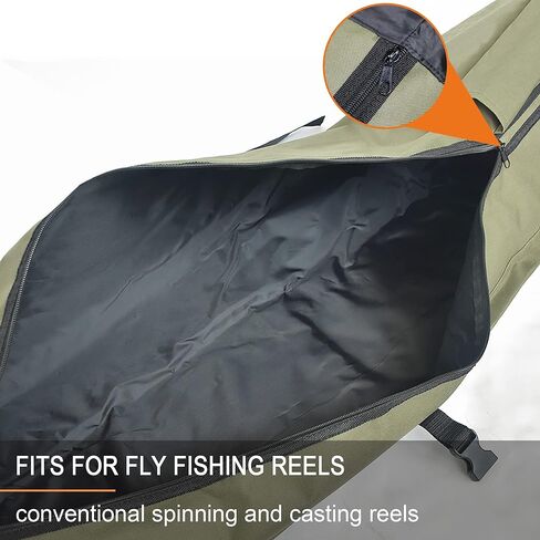 LINOCA Fishing Rod Bag Pole Storage Bag Fishing Rod Case Holds 5 Poles Travel Case Waterproof Lightweight Fishing Tackle Storage Bag Large Capacity Fishing Gear Organizer Gift for Men in Saudi Arabia