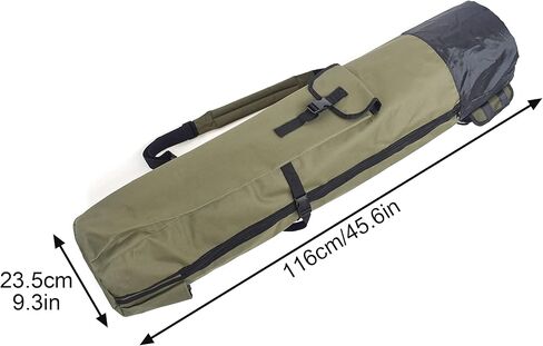 LINOCA حقيبة صنارة الصيد حقيبة تخزين قضيب الصيد تحمل 5 أقطاب حقيبة سفر مقاومة للماء خفيفة الوزن حقيبة تخزين أدوات الصيد سعة كبيرة منظم معدات الصيد هدية للرجال in Kuwait