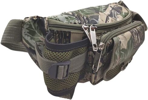 Fishing Bag Multiple Pocket Waist Pack Adjustable Strap Portable Outdoor Fishing Tackle Bag Waterproof Army Green Camouflage Travel Hiking Cycling Climbing Sports in Saudi Arabia