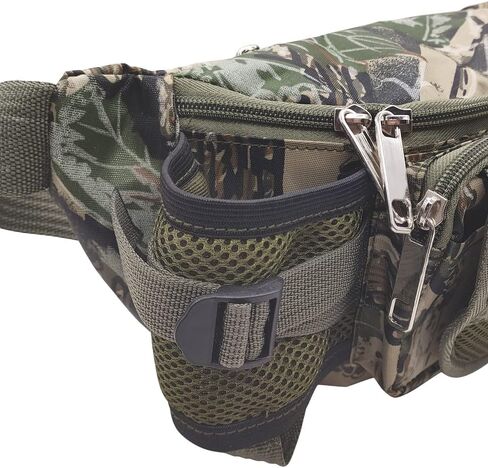 Fishing Bag Multiple Pocket Waist Pack Adjustable Strap Portable Outdoor Fishing Tackle Bag Waterproof Army Green Camouflage Travel Hiking Cycling Climbing Sports in Saudi Arabia
