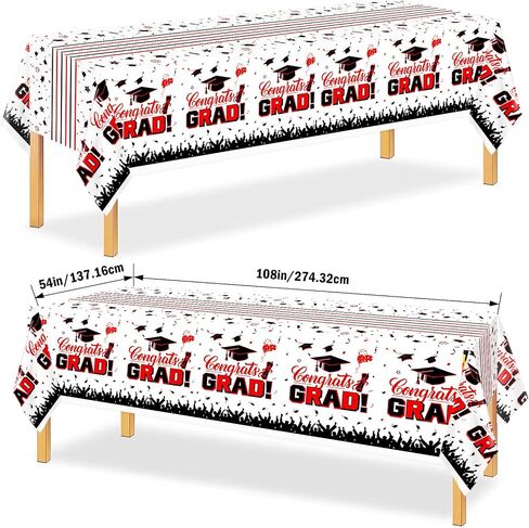 3Pcs Red and Blue Graduation Tablecloth Class of 2024 Graduation Party Supplies 2024 Table Decorations Plastic Rectangular Disposable Tablecloth for Graduation Party Decorations in Saudi Arabia
