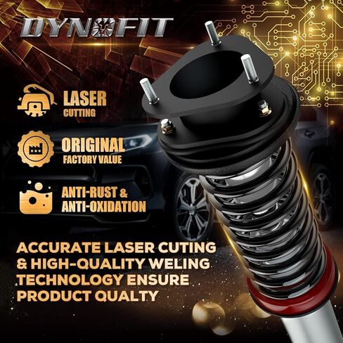 مجموعات رفع Dynofit RAV4 2 بوصة أمامية و1.5 بوصة خلفية، وفواصل زنبركية ملفوفة لـ 2006-2018 To-yo-ta RAV4 أسود in Kuwait