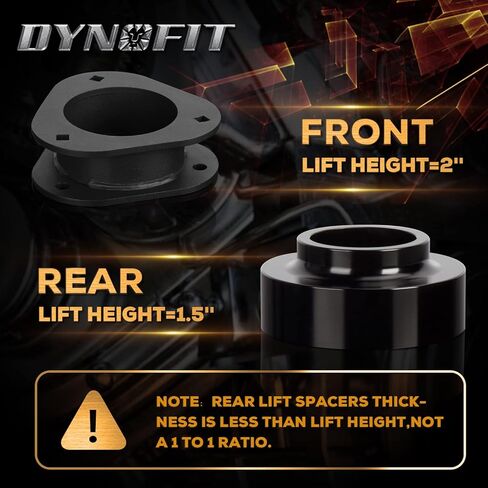 مجموعات رفع Dynofit RAV4 2 بوصة أمامية و1.5 بوصة خلفية، وفواصل زنبركية ملفوفة لـ 2006-2018 To-yo-ta RAV4 أسود in Kuwait