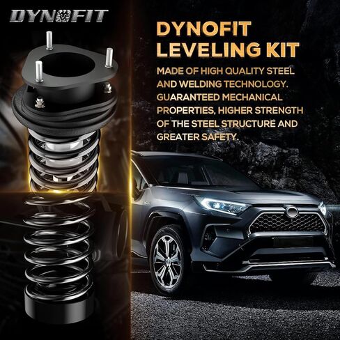 مجموعات رفع Dynofit RAV4 2 بوصة أمامية و1.5 بوصة خلفية، وفواصل زنبركية ملفوفة لـ 2006-2018 To-yo-ta RAV4 أسود in Kuwait