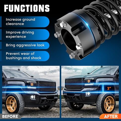 Youxmoto 2'' Front Leveling Lift Kit Compatible with Toyota Sequoia 2001-2006, Tundra 2000-2006 Not fit Tundra Rock Warrior model or TRD suspension package Forged Strut Spacers in Saudi Arabia