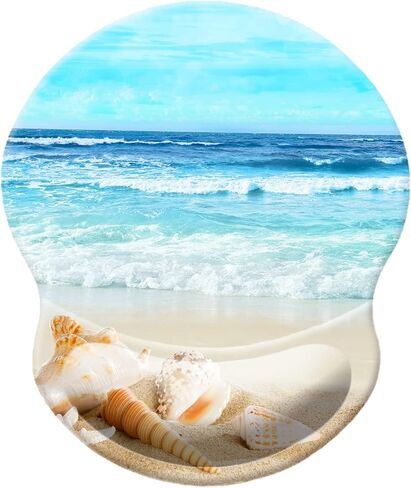 Mouse Pad with Wrist Support, Non Slip Mousepad Wrist Rest for Office, Computer, Laptop & Mac-Comfortable & Lightweight Ergonomic Support Mouse Mat(DL-Beach) in Kuwait