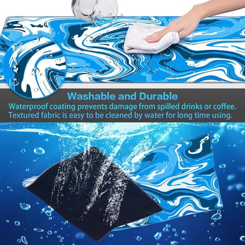 Canjoy Gaming Mouse Pad, Fluid Pattern Mouse Pad 31.5x11.8inch Large Extended Computer Mouse Mat Keyboard Full Desk Mousepad for Gaming, Office, Home in Kuwait