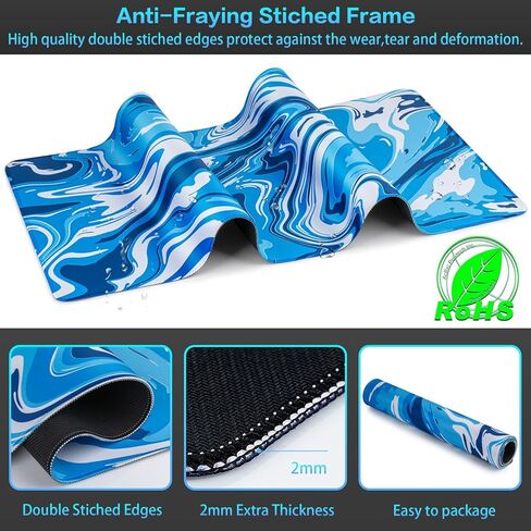 Canjoy Gaming Mouse Pad, Fluid Pattern Mouse Pad 31.5x11.8inch Large Extended Computer Mouse Mat Keyboard Full Desk Mousepad for Gaming, Office, Home in Kuwait