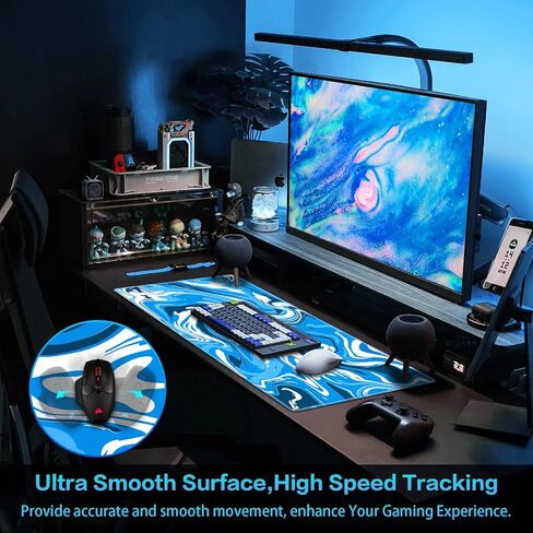 Canjoy Gaming Mouse Pad, Fluid Pattern Mouse Pad 31.5x11.8inch Large Extended Computer Mouse Mat Keyboard Full Desk Mousepad for Gaming, Office, Home in Kuwait