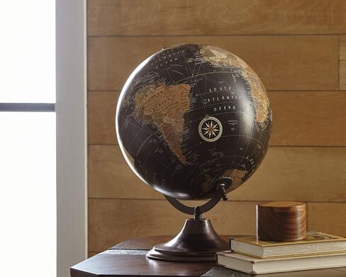 تصميم مميز من Ashley Oakden Vintage Metal Spinning Globe، 16.5 بوصة، أسود وبني in Saudi Arabia