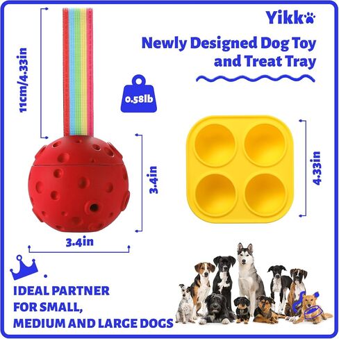 Yikko Dog Puzzle Toy, Fillable Frozen Dog Enrichment Toys, Interactive Dog Ball Toys Keep Busy for 10-80Lbs Dogs, Easy Clean Rubber Outdoor Dog Chew Toys, Best Gift for Dogs Birthday Xmas (Blue) in Saudi Arabia