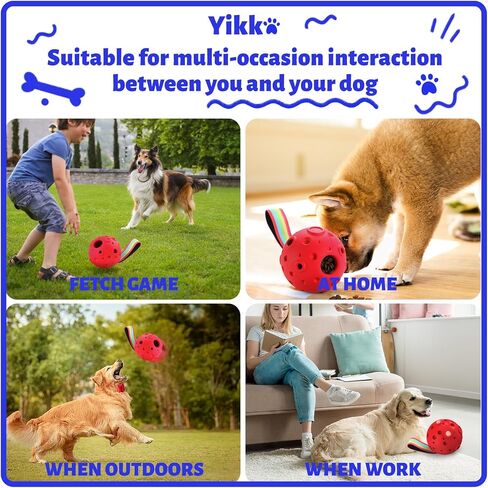 Yikko Dog Puzzle Toy, Fillable Frozen Dog Enrichment Toys, Interactive Dog Ball Toys Keep Busy for 10-80Lbs Dogs, Easy Clean Rubber Outdoor Dog Chew Toys, Best Gift for Dogs Birthday Xmas (Blue) in Saudi Arabia