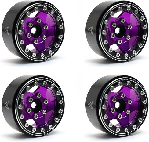 TREAL 1.55'' Beadlock Wheels (4P) Aluminum CNC Machined 5-Star Wheels for 1/10 RC Crawler Car -Type B (Gray) in Saudi Arabia