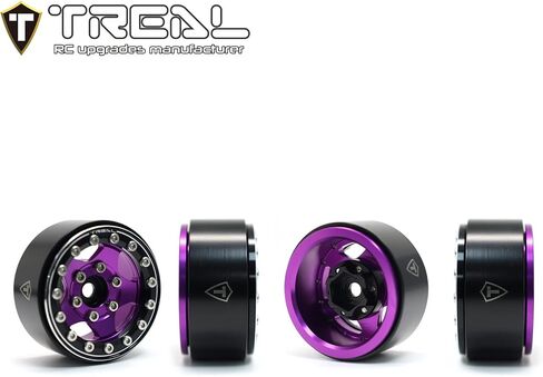 TREAL 1.55'' Beadlock Wheels (4P) Aluminum CNC Machined 5-Star Wheels for 1/10 RC Crawler Car -Type B (Gray) in Saudi Arabia