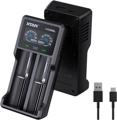 شاحن بطارية عالمي XTAR VC2SL شاشة LCD شاحن ذكي سريع للبطاريات القابلة لإعادة الشحن Ni-MH Ni-Cd AA AAA Li-ion IMR in Kuwait