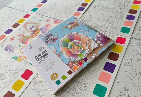 Watercolor Coloring Books for Kids Ages 4-8, Pocket Watercolor Painting Book for Arts and Crafts, Water Colors Paint with Brush (1, Dream Ocean) in Saudi Arabia