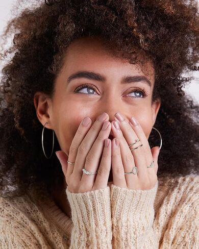 خواتم ميلا من الفضة الإسترلينية عيار 925 للنساء، خاتم خطوبة من مجموعة تشيكوسلوفاكيا، أساور زفاف نسائية مطلية بالذهب عيار 14 قيراط، قابلة للتكديس، زركونيا مكعب AAAAA، لا تسبب الحساسية، ملاءمة مريحة in Kuwait