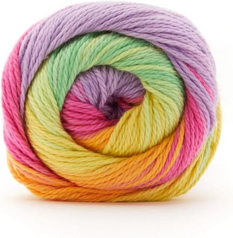 Premier Yarns Hipster Cotton Yarn, Ideal Yarn for Crocheting and Knitting, 100% Cotton and Lightweight Yarn, Machine Wash, Rainbow Rollerskates, 3.5 oz, 229 yards in Saudi Arabia