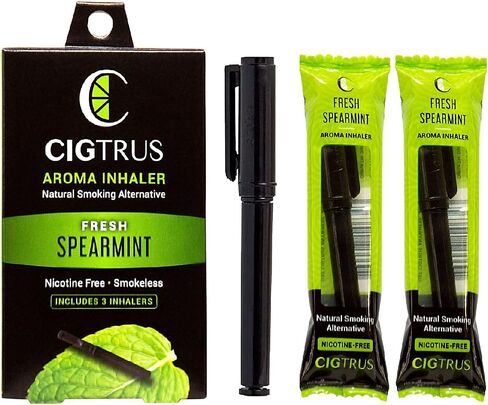 Smokeless Air Puffer | Fresh Spearmint- 3 Piece | Smoking Alternative Oil Pen- Non-Electric | Nicotine-Free, Smoke-Free, Tobacco-Free | Oral Fixation Craving Relief in Saudi Arabia