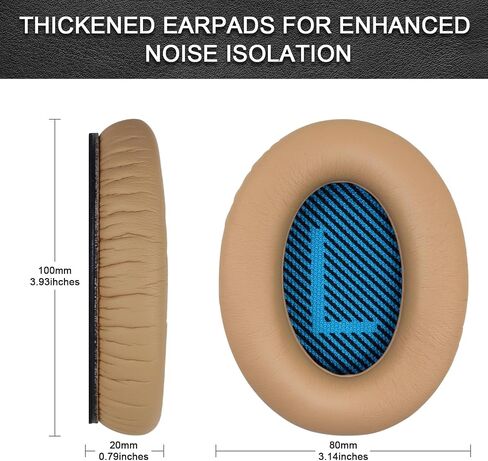 Replacement Ear Pads for Bose QuietComfort 35 35 II 15 25(qc 35 25 15/QC35 ii), Headphone Ear Covers, High Density Memory Cotton, Soft Leather, Adaptive Noise Isolation Headphones Pads Cushions in Kuwait