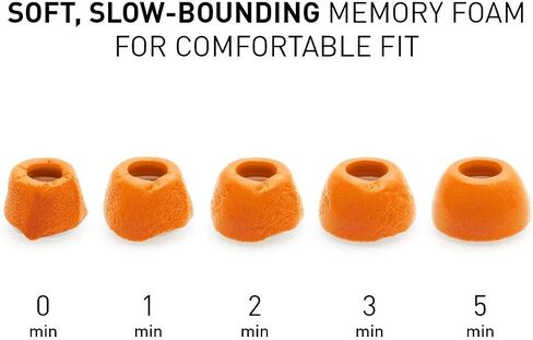 Eartune Fidelity UF-A Premium Memory Foam Tips for AirPods Pro (1st Gen & 2nd Gen) - Fits in Charging Case, Stays in Your Ears, Superb Sound Isolation, and Built-in Waxguard - Medium, [Orange] in Kuwait