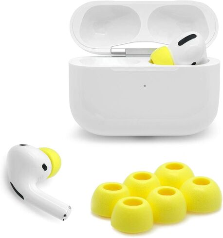Eartune Fidelity UF-A Premium Memory Foam Tips for AirPods Pro (1st Gen & 2nd Gen) - Fits in Charging Case, Stays in Your Ears, Superb Sound Isolation, and Built-in Waxguard - Medium, [Orange] in Kuwait