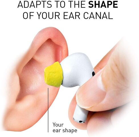 Eartune Fidelity UF-A Premium Memory Foam Tips for AirPods Pro (1st Gen & 2nd Gen) - Fits in Charging Case, Stays in Your Ears, Superb Sound Isolation, and Built-in Waxguard - Medium, [Orange] in Kuwait