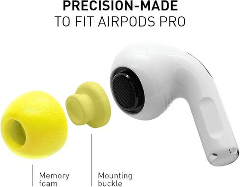 Eartune Fidelity UF-A Premium Memory Foam Tips for AirPods Pro (1st Gen & 2nd Gen) - Fits in Charging Case, Stays in Your Ears, Superb Sound Isolation, and Built-in Waxguard - Medium, [Orange] in Kuwait