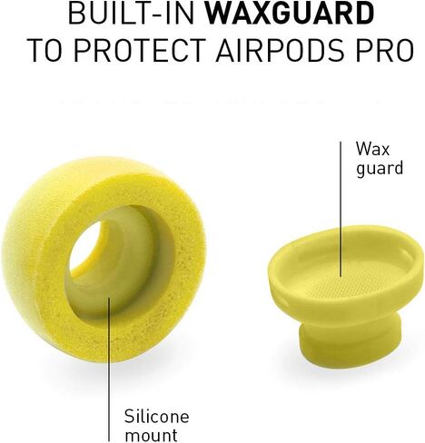 Eartune Fidelity UF-A Premium Memory Foam Tips for AirPods Pro (1st Gen & 2nd Gen) - Fits in Charging Case, Stays in Your Ears, Superb Sound Isolation, and Built-in Waxguard - Medium, [Orange] in Kuwait