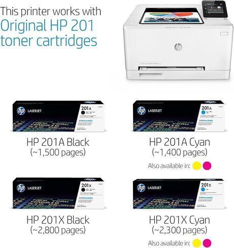 طابعة ليزر HP LaserJet Pro 200 Color M252dw M252 B4A22A B4A22A#BGJ مع مجموعة جديدة من خرطوشة الحبر وكابل USB ضمان 90 يومًا (متجدد) in Saudi Arabia