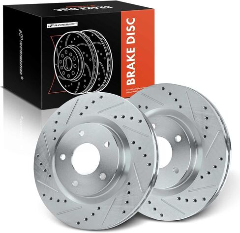 A-Premium 11.65 inch (295.8mm) Front Drilled and Slotted Disc Brake Rotors Compatible with Select Nissan Models - Sentra 2007-2012, Rogue 2008-2017, Rogue Select 2014-2015, 2.0L 2.5L, 2-PC Set in Saudi Arabia