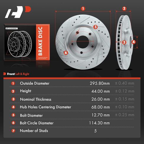 A-Premium 11.65 inch (295.8mm) Front Drilled and Slotted Disc Brake Rotors Compatible with Select Nissan Models - Sentra 2007-2012, Rogue 2008-2017, Rogue Select 2014-2015, 2.0L 2.5L, 2-PC Set in Saudi Arabia